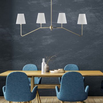 Signe 47.5" 4-Light Classic Minimalist Iron Linear LED Pendant - JONATHAN Y